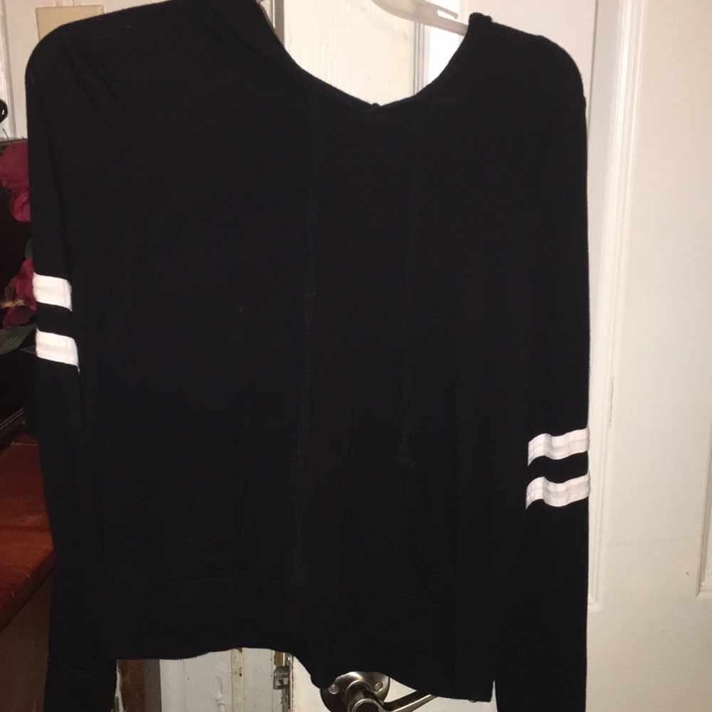 Black and white shirt with hood